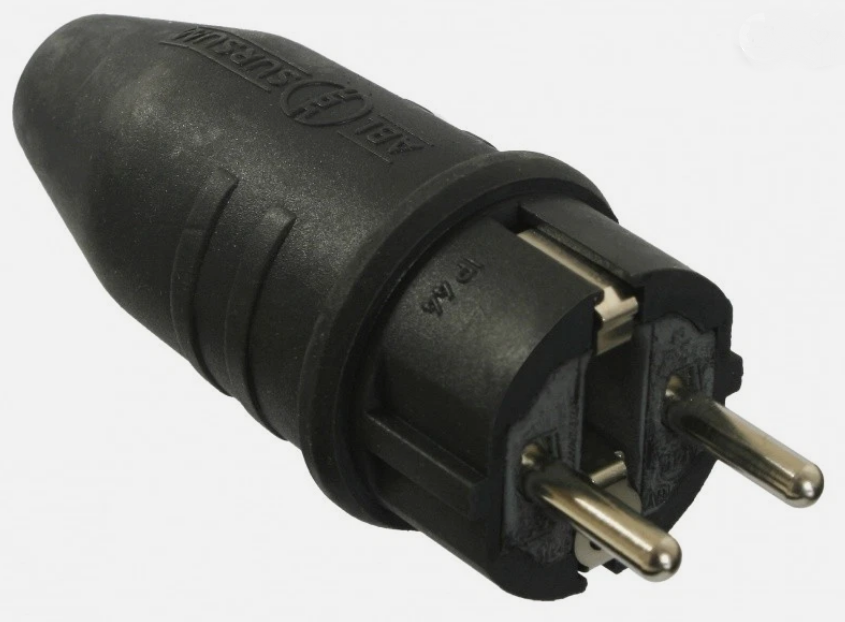 Schutzkontakt-Gummi-Stecker