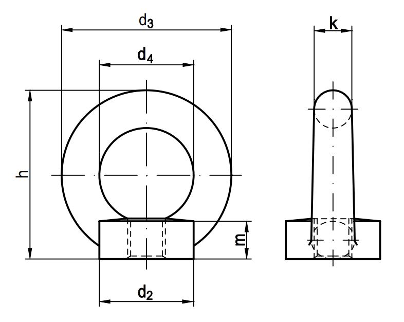 Ringmutter DIN 582 C15 E Zurrösen Kranösen M6 - M24 Schraubösen