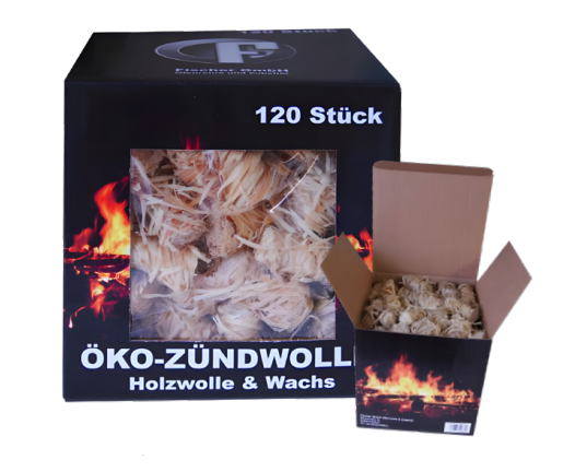 Öko Zündwolle mit Wachs getränkt zum Grillen Anzünder