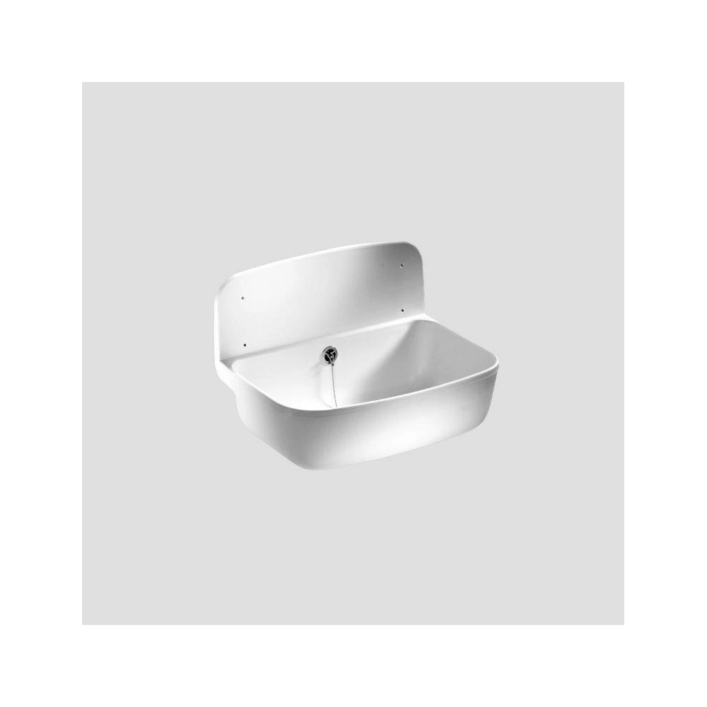 SANIT Wandausgussbecken m. Überlauf, weiß