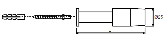 Türstopper mit Gummipuffer (Wandmontage)