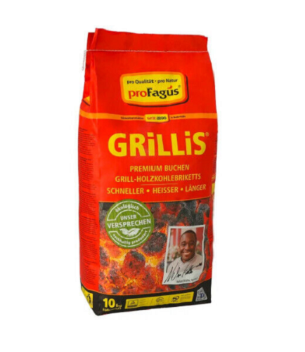 proFagus Grillholzkohle - Briketts Grillis 10 kg Sack