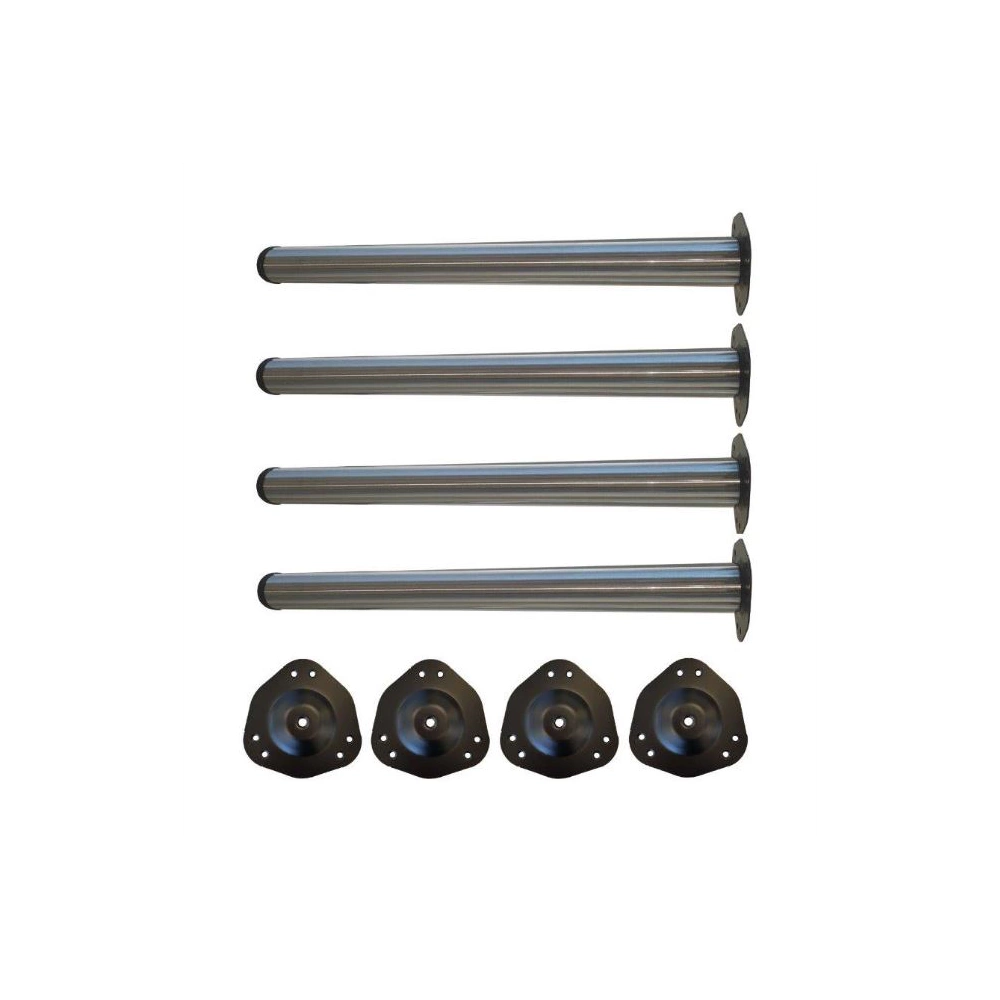 Grimme Tischfuß Set (4 Stück) mit Stahl Montageplatte, Länge 710 mm Tischbeine