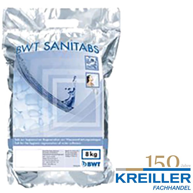BWT Regeneriermittel Sanitabs 8 kg Siedesalz DIN 19604, 8 kg, Sanisal-Tab ·  94241 · Zubehör ·
